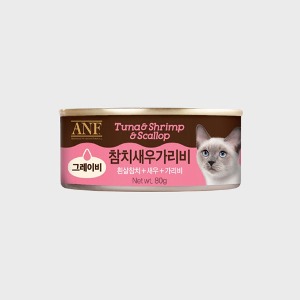ANF 캣푸드 고양이캔 참치+새우+가리비 (그레이비) 80g 