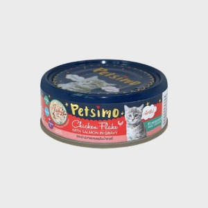 펫시모 고양이 간식캔 치킨플레이크와 연어 그레이비 85g 