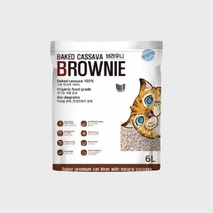 브라우니 베이크드 고양이 모래  구운 카사바 6L (2.72)kg 