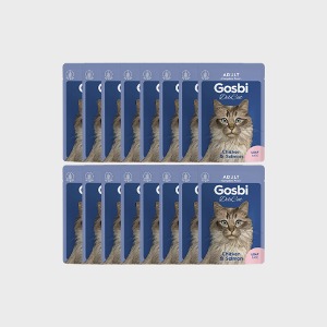 고스비 델리캣 고양이 주식파우치 어덜트 치킨&amp;연어 70g × 16개 
